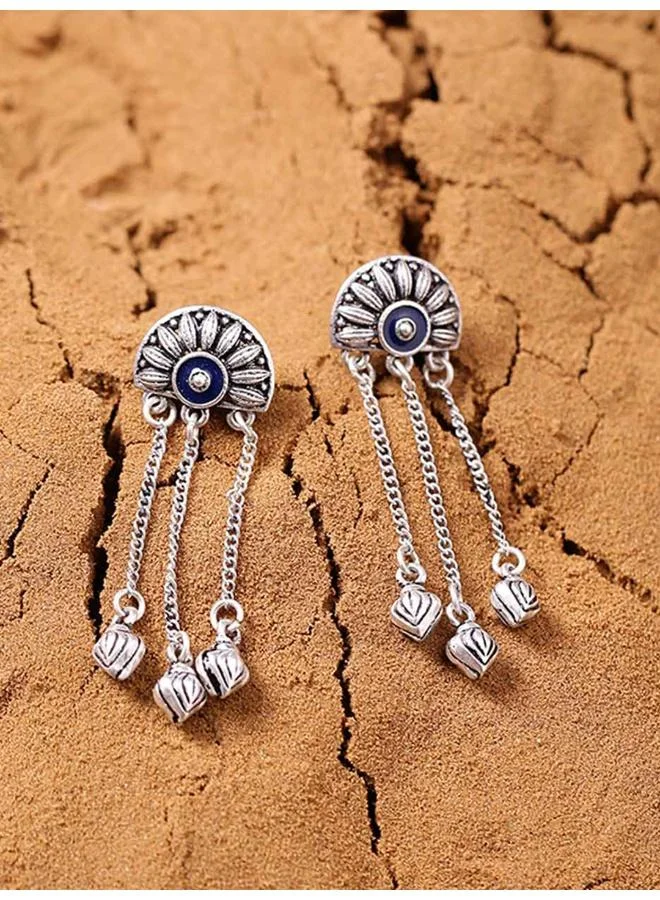 فويلا أقراط فويلا ماندالا المتدلية للنساء (فضي)