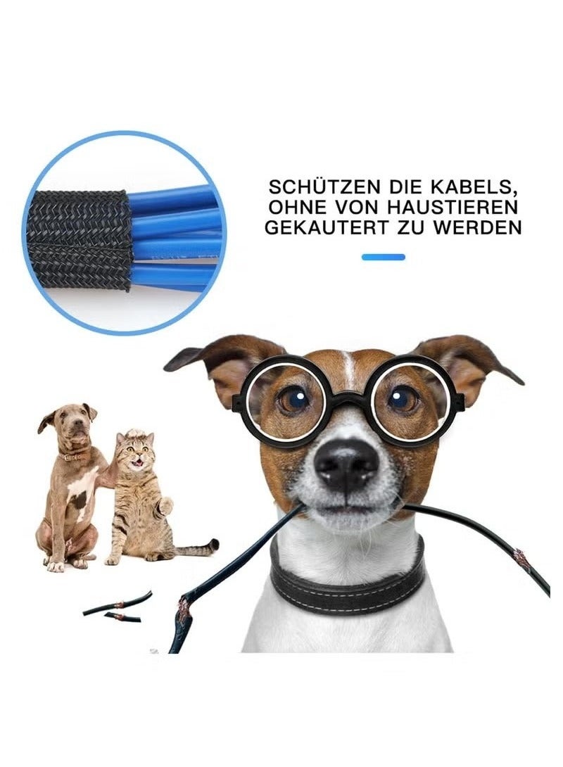 Adjustable Braided Cable Sleeve, Wire Management Sleeve Hider for TV, Desk PC, Cable Wraps with Flame Retardancy, Wires Organizer and Protector (Black/2m) - Image 4