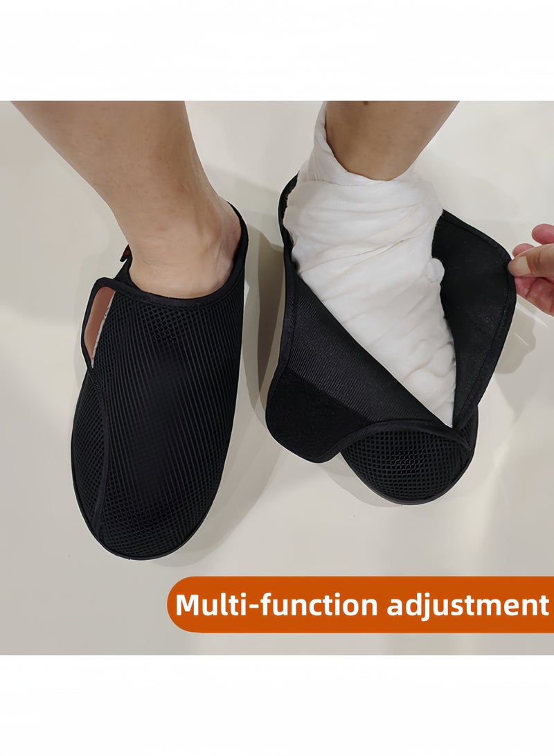لغة أحذية لمرضى السكري، صنادل مفتوحة عند الأصابع بعرض واسع للغاية، شباشب وذمة التهاب المفاصل قابلة للتعديل لكبار السن - Image 2