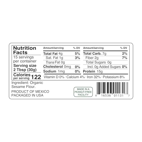 Kevala Organic Sesame Flour - 16 oz – 1 LB – Gluten Free – Sesame Seeds Organic – Vegan Flour – Raw Unhulled Seeds - Image 3