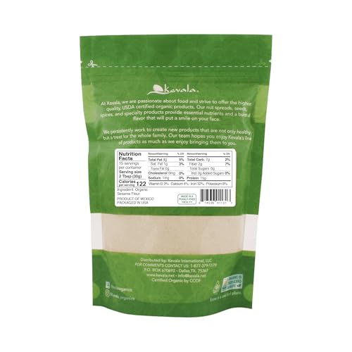 Kevala Organic Sesame Flour - 16 oz – 1 LB – Gluten Free – Sesame Seeds Organic – Vegan Flour – Raw Unhulled Seeds - Image 2