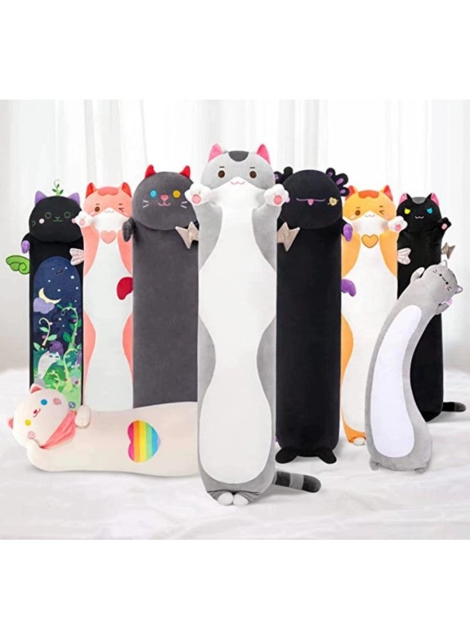 Loquat Cute Colorful Cat Long Pillow Salamander Cushion Pillow  Send Male Girlfriend Sleeping Pillow-Specifications:White-Color:90cm - Image 2