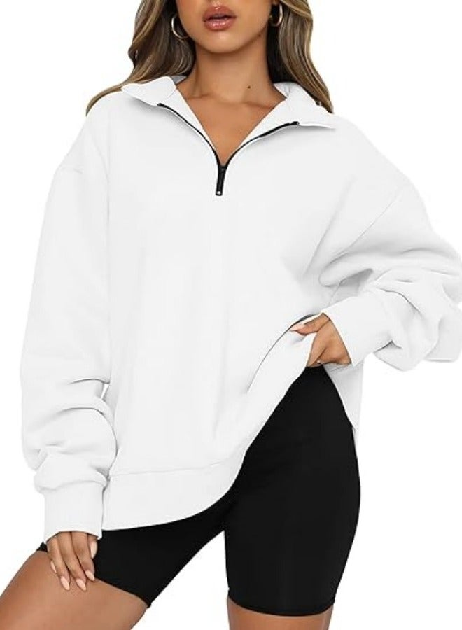 NIBEMINENT Women's Oversized Sweatshirt Hoodie Half Zip Pullover Fall Fashion Clothing  - Image 1