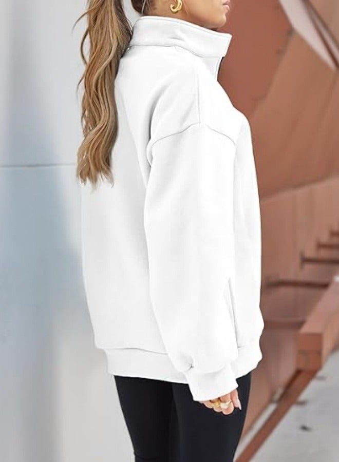 NIBEMINENT Women's Oversized Sweatshirt Hoodie Half Zip Pullover Fall Fashion Clothing  - Image 3