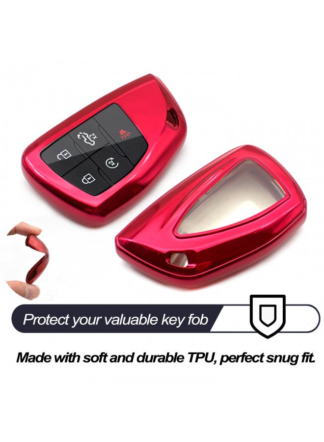 MECHCOS Compatible with GMC Yukon Sierra Chevy Chevrolet Silverado 1500 2500 3500 HD Suburban Tahoe Colorado Red TPU Key Fob Cover Case Remote Holder Skin Protector Keyless Entry Sleeve Accessories - Image 2