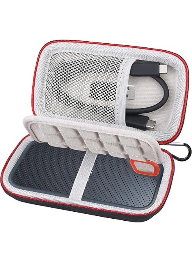 Lacdo Hard Carrying Case for SanDisk Extreme Portable External SSD SDSSDE60 SDSSDE61 250GB 500GB 1TB 2TB 4TB USB-C Solid State Drive EVA Shockproof Water Repellent Protective Storage Travel Bag, Black - Image 1