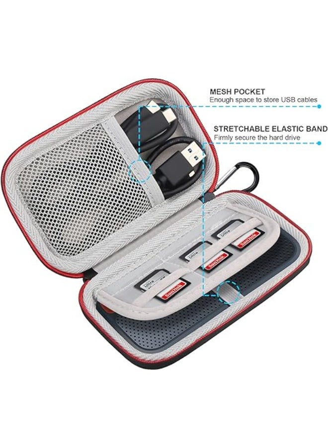 Lacdo Hard Carrying Case for SanDisk Extreme Portable External SSD SDSSDE60 SDSSDE61 250GB 500GB 1TB 2TB 4TB USB-C Solid State Drive EVA Shockproof Water Repellent Protective Storage Travel Bag, Black - Image 3