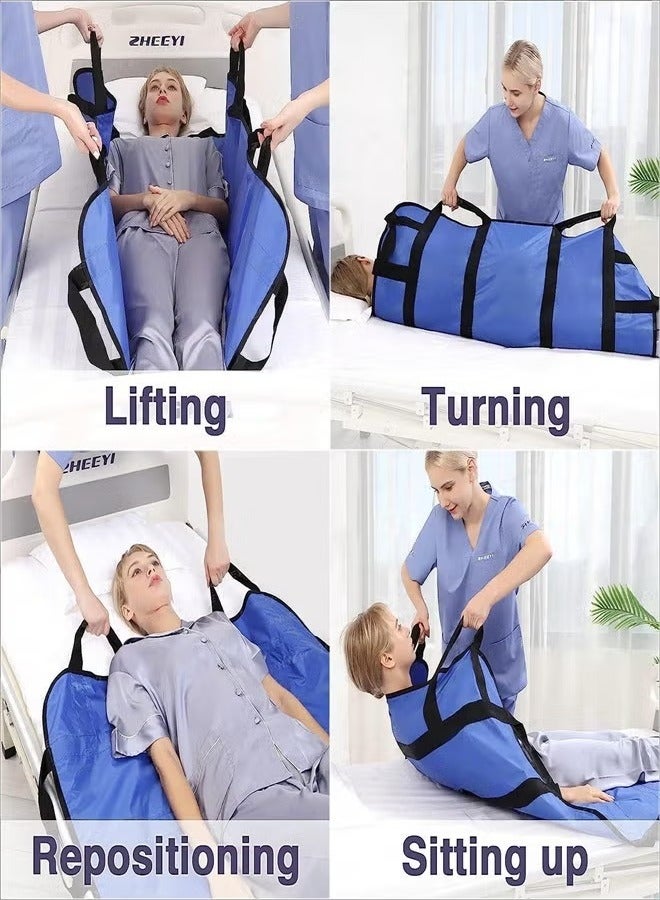 Hicomony Positioning Bed Pad with Handles Hospital Sheets Transfer Board Belts Patient Lift Elderly Assistance Incontinence Mattress Sheets for Turning Lifting Repositioning Washable Underpads  - Image 2