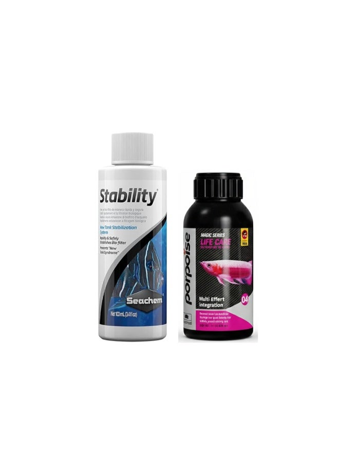 سي تشيم سيشيم ستابيليتي - يُنشئ مرشحًا بيولوجيًا ويمنع متلازمة الحوض الجديد في أحواض المياه العذبة والمالحة - 100 مل / 250 مل / 325 مل / 500 مل / 2 لتر + معالج بوربويز لايف كير متعدد الوظائف - 100 مل مجانًا - Image 2