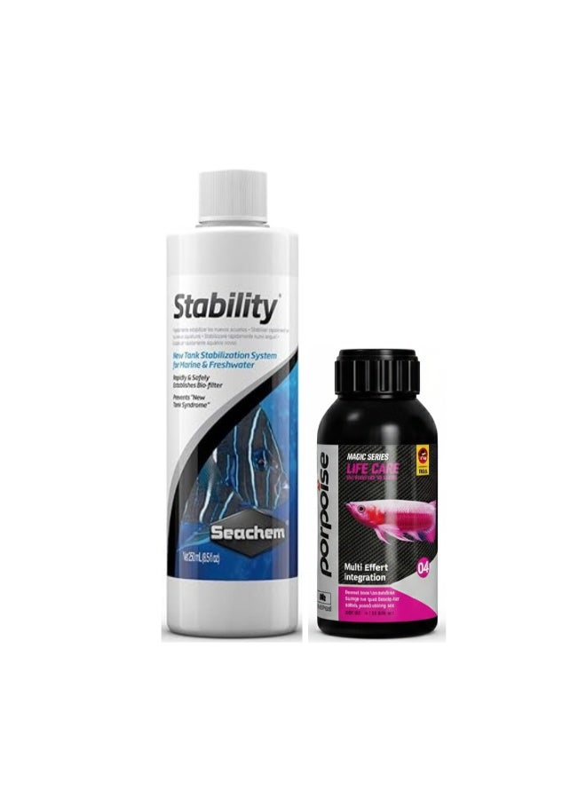 سي تشيم سيشيم ستابيليتي - يُنشئ مرشحًا بيولوجيًا ويمنع متلازمة الحوض الجديد في أحواض المياه العذبة والمالحة - 100 مل / 250 مل / 325 مل / 500 مل / 2 لتر + معالج بوربويز لايف كير متعدد الوظائف - 100 مل مجانًا - Image 3