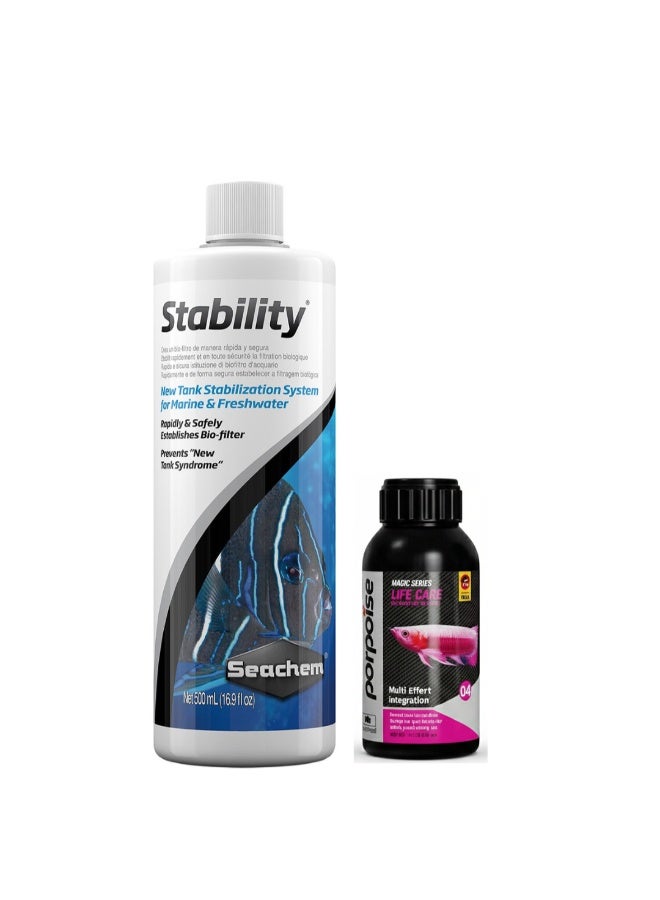 سي تشيم سيشيم ستابيليتي - يُنشئ مرشحًا بيولوجيًا ويمنع متلازمة الحوض الجديد في أحواض المياه العذبة والمالحة - 100 مل / 250 مل / 325 مل / 500 مل / 2 لتر + معالج بوربويز لايف كير متعدد الوظائف - 100 مل مجانًا - Image 5