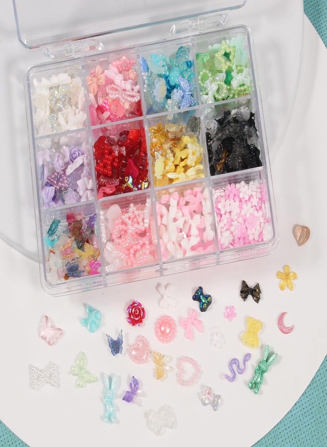 Artdone Nail Art Studs Kit, 2 boxes Multicolor 3D Charms Flower Butterfly Snake Rabbit Diamond Cute Nail Jewels for DIY Decoration with Pickup Tools - Image 4