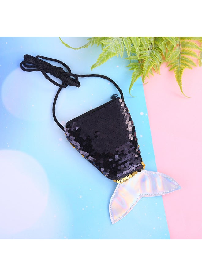 Mermaid Tail Crossbody Bag Creative Children Shoulder Sequin Small Satchel Storage Lanyard Coin Purse Wholesale-Color:Red - Image 5