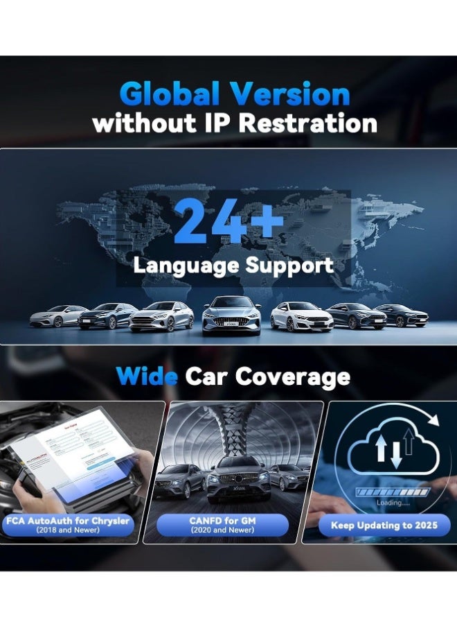 XTOOL D5S OBD2 Scanner Code Reader 2025 for Cars and Trucks with 15 Reset Functions, Crank Sensor Relearn, FCA AutoAuth, CAN FD for GM, ABS Engine SRS Transmission Tool - Image 4