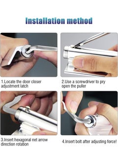 2HEET HEET Heavy Duty Stainless Steel Double Swivel Door Closer Hinges with Allen Key and Screws for Doors and Windows  - Image 5