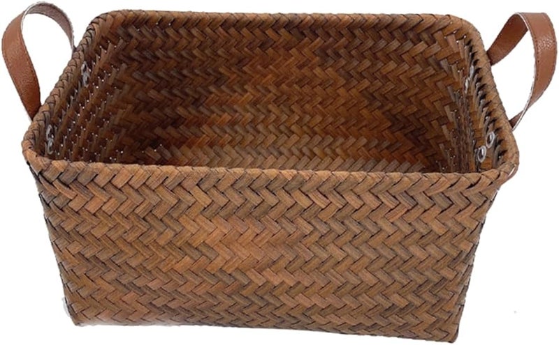 Medium Woven Storage Basket Multipurpose Laundry Hamper for Clothes Towels Blankets - Image 1