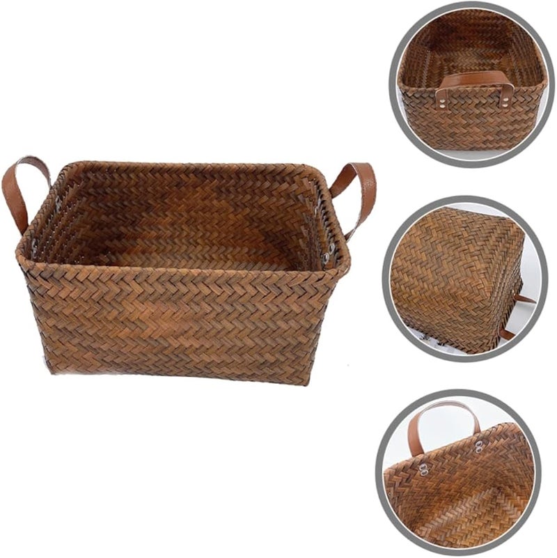 Medium Woven Storage Basket Multipurpose Laundry Hamper for Clothes Towels Blankets - Image 5