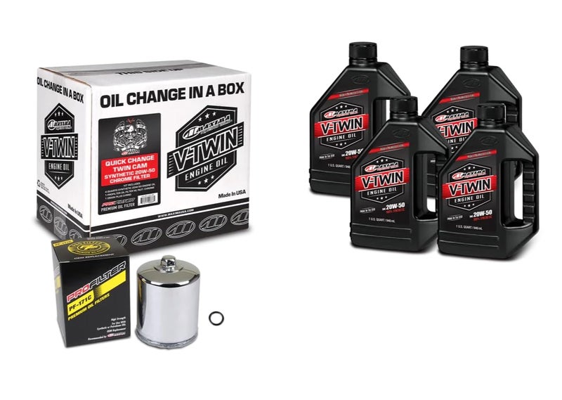 Maxima V-Twin Quick Change Kit Synthetic w/Chrome Filter, Twin Cam - Image 3