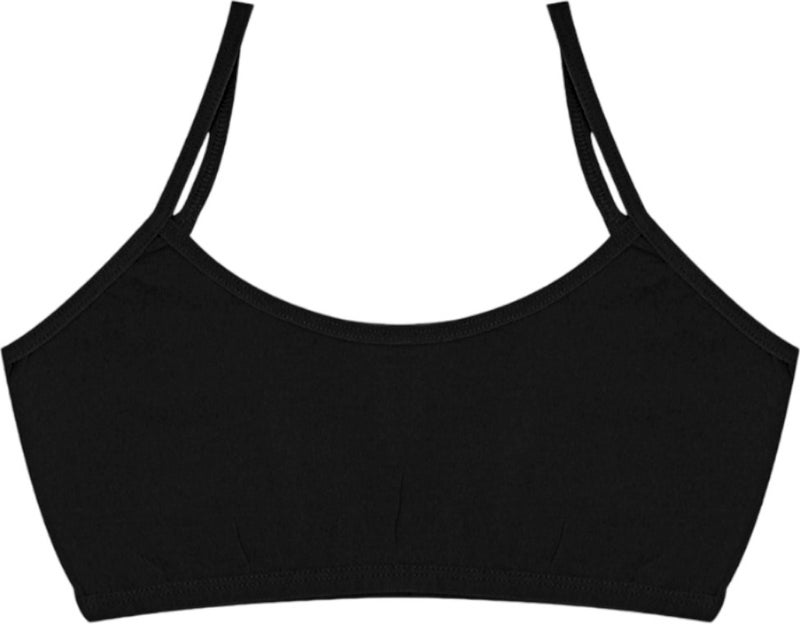Arma Yıldız Girl Black 6-Piece Padless Training Bra, Cotton Flexible Bustier, Young Girl Half Tank Top  - Image 3
