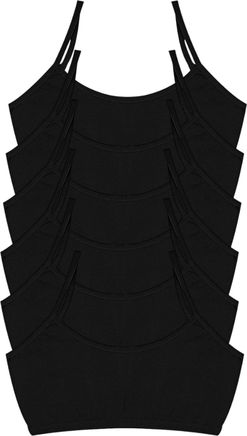 Arma Yıldız Girl Black 6-Piece Padless Training Bra, Cotton Flexible Bustier, Young Girl Half Tank Top  - Image 1