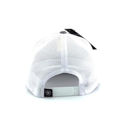 Ariat Men's Flexfit 110 Snapback with Offset Logo, White Contrast Stitching, and Mesh Snap Back, Heather Grey - Image 4