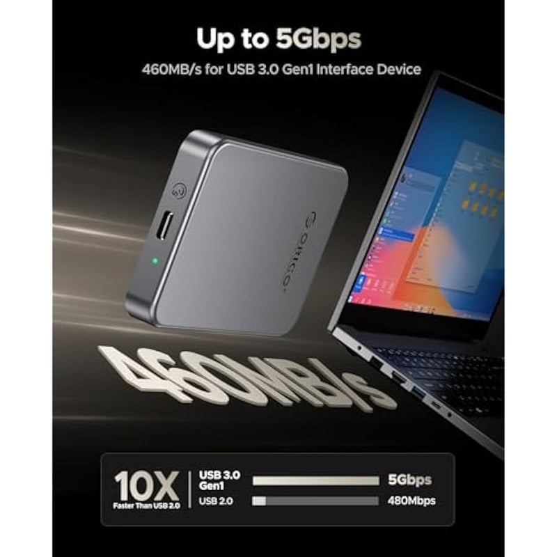 اوريكو SSD مغناطيسي محمول 512GB 4K 120 اطار في الثانية بروريس HDR تسجيل وتخزين USB3.2 الجيل الاول حتى 460 ميجابايت/ثانية، كيبل USB C وA 2 في 1، SSD خارجي متوافق مع ايفون 16 برو ماكس، تابلت، كمبيوتر - - Image 4