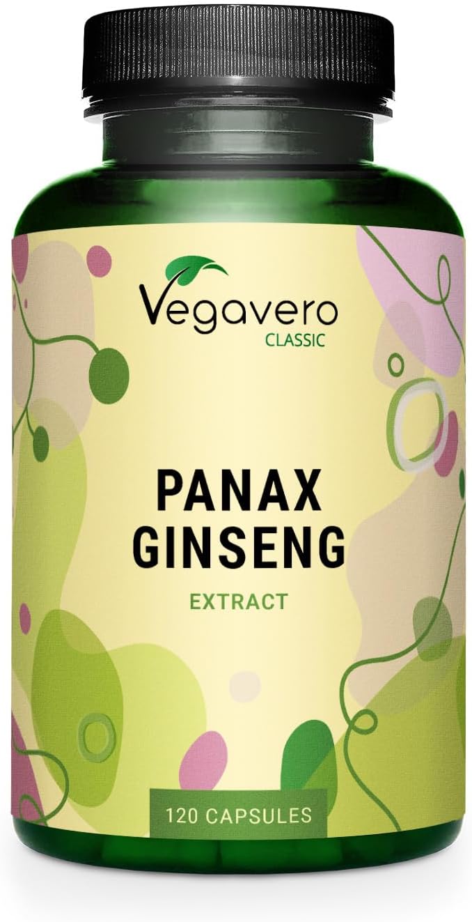 Vegavero فيجافيرو بانكس جينسنغ 4800 ملغ 81 مستخلص مع 20 جينسنوسيدات بدون إضافات 120 كبسولة نباتية من الجينسنغ الأحمر الكوري - Image 1