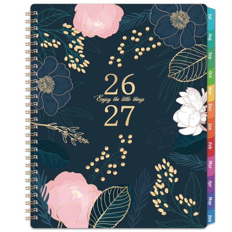 Indeme Planner 2026-2027 - Academic Planner 2026-2027, July 2026 - June 2027, Weekly & Monthly Planner, 8'' x 10", Calendar Planner, Colorful Monthly Tabs, Twin-wire Binding, Back Pocket, Holidays - Image 1