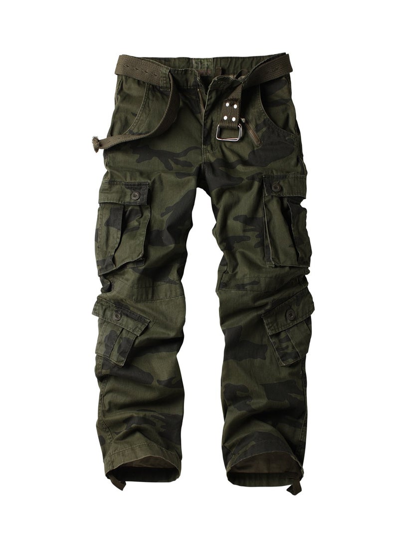 AKARMY Mens Camo Cargo Work Pants Cotton Military Army Casual Tactical Wild Combat Pants with 8 Pockets F 30x32 - Image 3