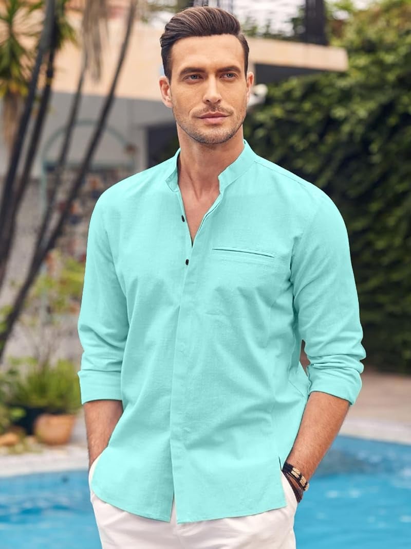 Bellstone Men's Solid Cotton Shirt | Casual | Plain | Full Sleeve | Summer-Regular Fit| Men Stylish Shirt | Everyday Formal Wear |Soft Breathable Fabric | Everyday Smart Casual Wear - Image 5