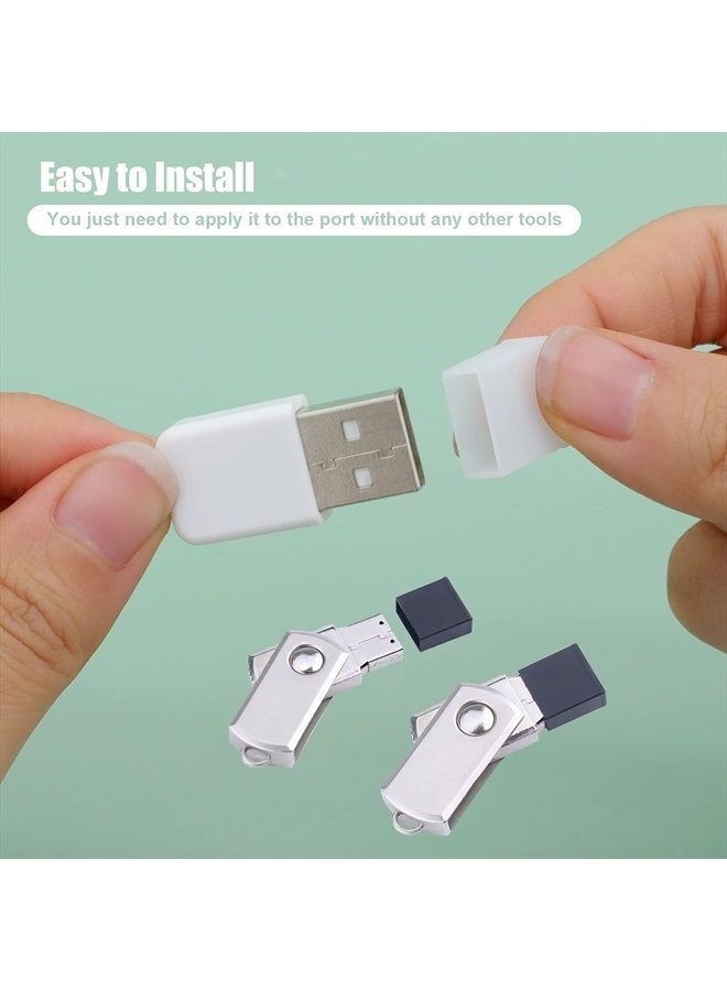 BUSHIBU غطاء USB، 20 قطعة غطاء بلاستيكي أسود شفاف لمقبس USB A ذكر، غطاء مضاد للغبار - Image 5