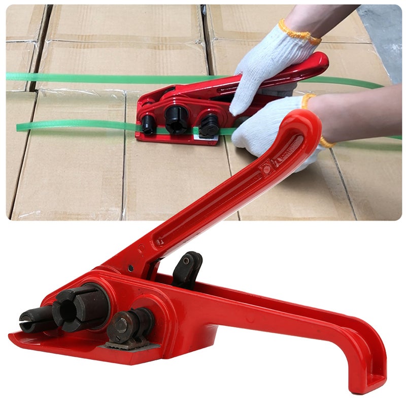Manual Tape Strapping Tensioner Red Sealless Combination Tool Binding Tool for 16~19mm PET/PP TapeRed - Image 1
