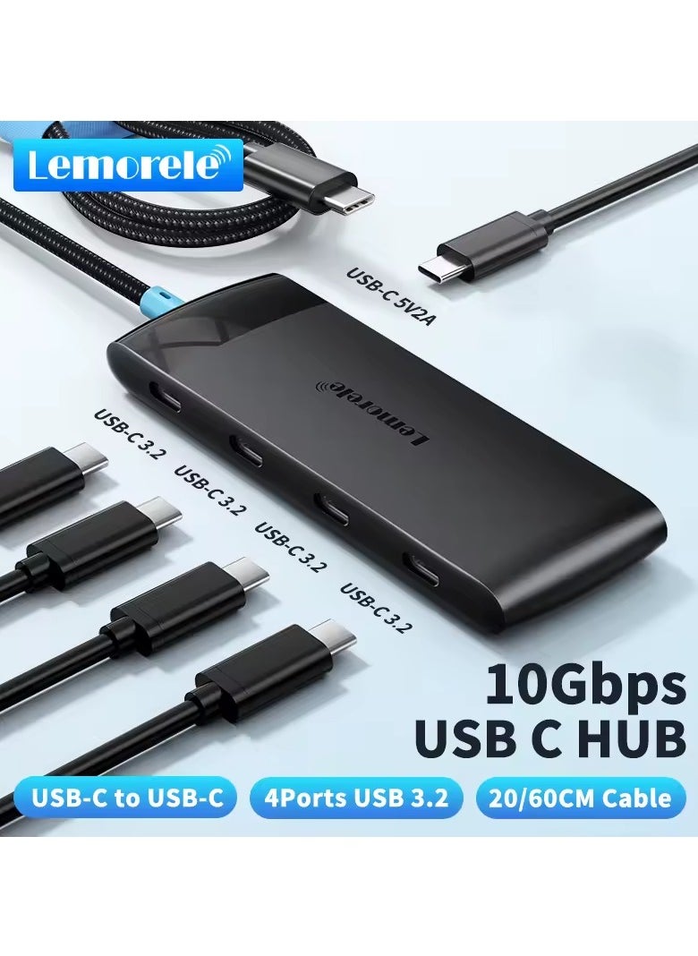 Lemorele - Lemorel Type C USB Hub, TC107, Type C Hub for Mouse, Keyboard, Compatible with MacBook Pro, Air, Laptop, Desktop, Computer, Xbox, PS5, 3, 2, Gen 2, 10Gbps - Image 1
