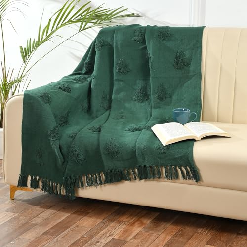 SASHAA World Green Cotton Throw | Ideal for Your Home, Living Room, Sofa, Bed, Chair, Picnic & Used for Gift | 130X160 cm| TC - 125 - Image 3