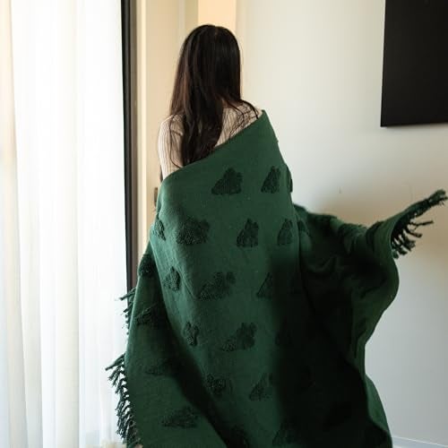 SASHAA World Green Cotton Throw | Ideal for Your Home, Living Room, Sofa, Bed, Chair, Picnic & Used for Gift | 130X160 cm| TC - 125 - Image 2