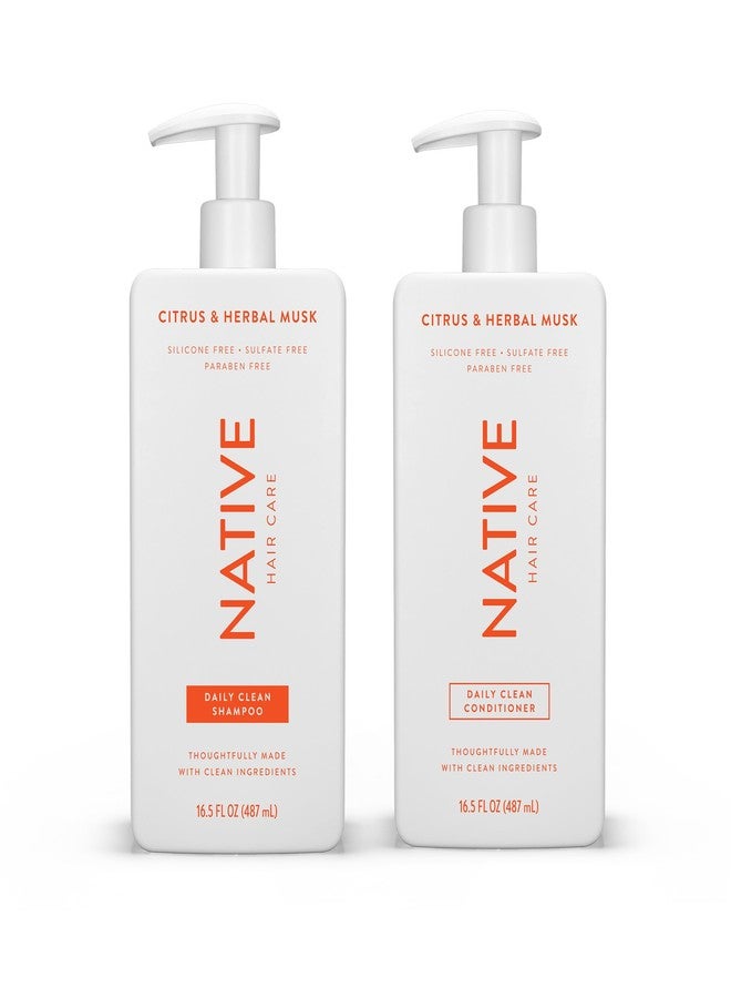 Native Shampoo and Conditioner contain Naturally Derived Ingredients | All Hair Types, Color & Treated, Fine to Dry Damaged | Sulfate & Dye Free | Citrus & Herbal Musk, 16.5 fl oz each (2 pack) - Image 1