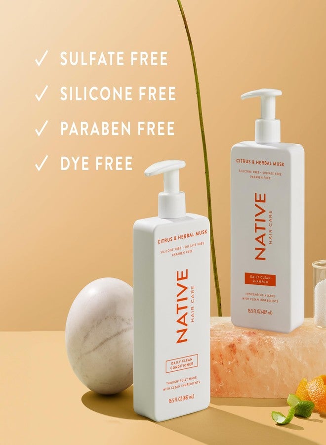 Native Shampoo and Conditioner contain Naturally Derived Ingredients | All Hair Types, Color & Treated, Fine to Dry Damaged | Sulfate & Dye Free | Citrus & Herbal Musk, 16.5 fl oz each (2 pack) - Image 2