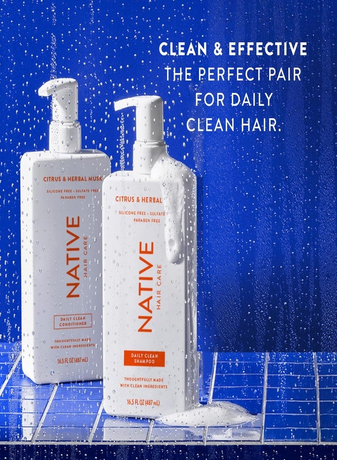 Native Shampoo and Conditioner contain Naturally Derived Ingredients | All Hair Types, Color & Treated, Fine to Dry Damaged | Sulfate & Dye Free | Citrus & Herbal Musk, 16.5 fl oz each (2 pack) - Image 3