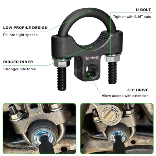 Toolwiz Inner Tie Rod Removal Tool Kit, 3/8'' Universal Low Profile Tool and Inner Tie Rod Hex Wrench Repair Remover 27-42mm End Wrench for 1/2" Square Drive, 2pcs for Most Cars Repair - Image 2