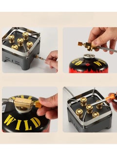 GearZone 5-Core Camping Gas Stove, 12000W High-Power Gases Burner Stove, Backpacking Stove Windproof with Adjustable Gases Valve for Outdoor Cooking Camping Picnic Hiking  - Image 4