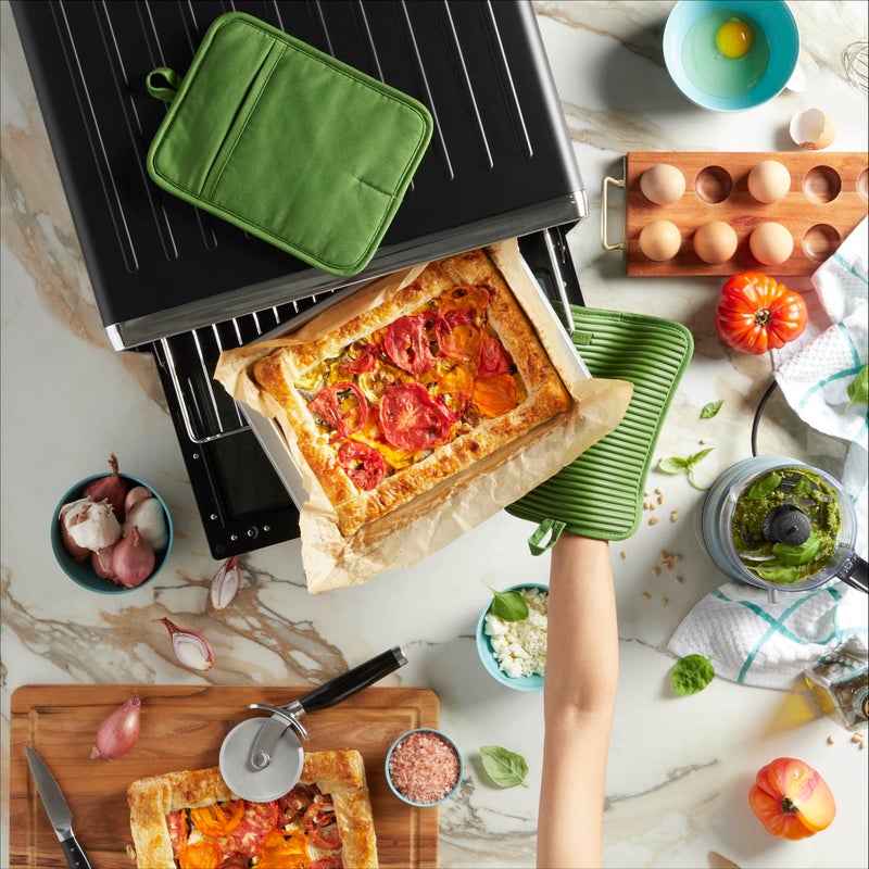 KitchenAid Ribbed Soft Silicone Pot Holder 2-Pack Set  Matcha  7""x9"" - Image 3