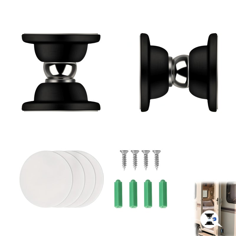BADAO 2 Pack RV Magnetic Door CatchBlack Storage Door Stopper with Adhesives and Screw KitEasy to Install Door HolderSturdy Doors Stop for RV Must Haves Accessories for CampersTrailerMotor HomesBoat - Image 3