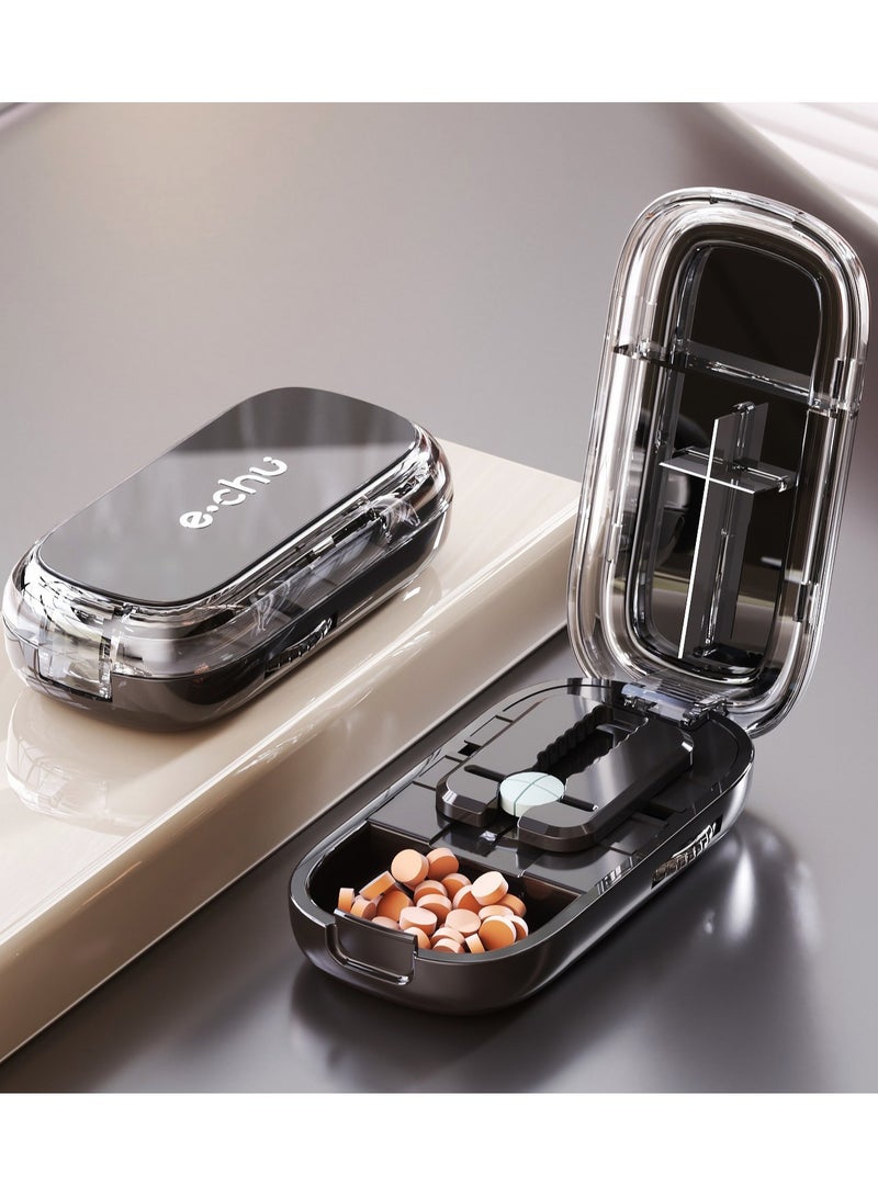 Pill Cutter and Divider, Portable Medication Dispenser, Accurate Tablets Splitter, One-to-Two, a Quarter Pill Splitter, Convenient Pill Case Organizer  , Precise Cutting of Medicine Into Halves or Four Halves, And a Portable Pill Storage Box - Image 1