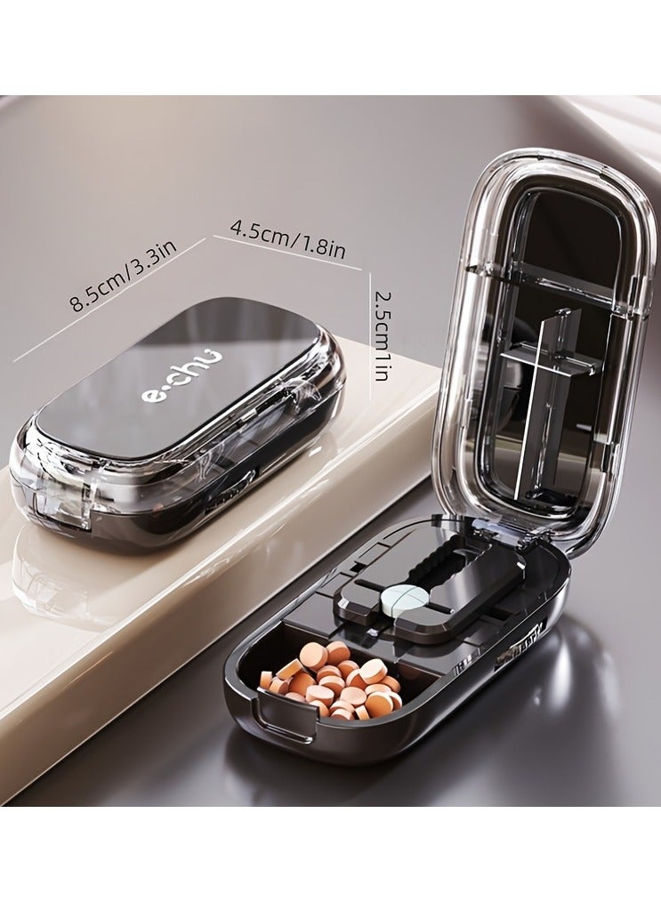 Pill Cutter and Divider, Portable Medication Dispenser, Accurate Tablets Splitter, One-to-Two, a Quarter Pill Splitter, Convenient Pill Case Organizer  , Precise Cutting of Medicine Into Halves or Four Halves, And a Portable Pill Storage Box - Image 2