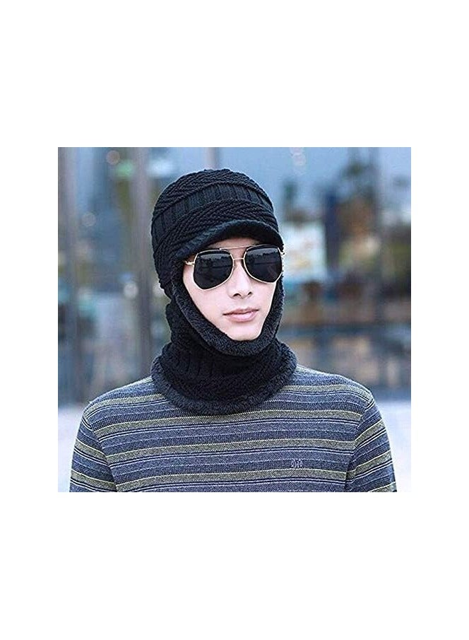 Devil Unisex Visor Balaclava | Full Face Ninja Mask - Cold Weather Gear Fur Lined Head Sock for Motorcycle, Running, Ski, Riding, Hunting (Black)  - Image 2