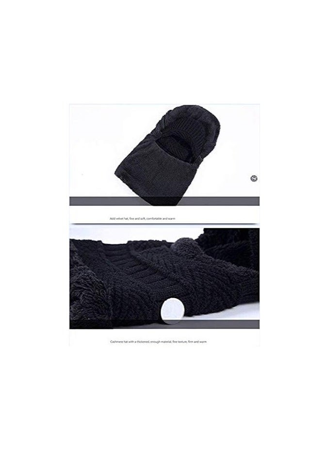 Devil Unisex Visor Balaclava | Full Face Ninja Mask - Cold Weather Gear Fur Lined Head Sock for Motorcycle, Running, Ski, Riding, Hunting (Black)  - Image 4