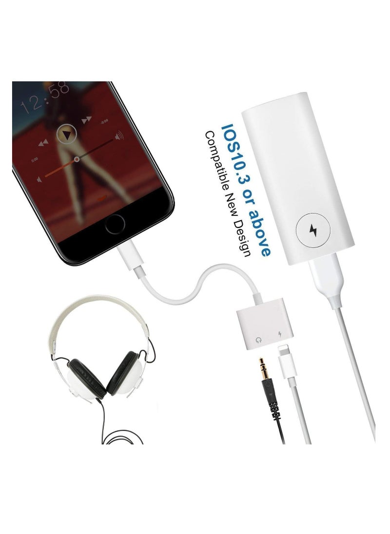 Generic 2 In 1 3.5 mm Headphone Jack And Lightning Charging Adapter For Apple iPhone X 8/8Plus/7/7Plus/6/6S Plus White  - Image 5