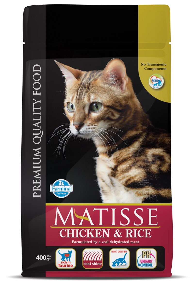 Farmina Matisse Chicken & Rice Cat Food | Complete & Balanced Nutrition | for Adult Cats | Highly Digestible| 0.4kg - Image 1
