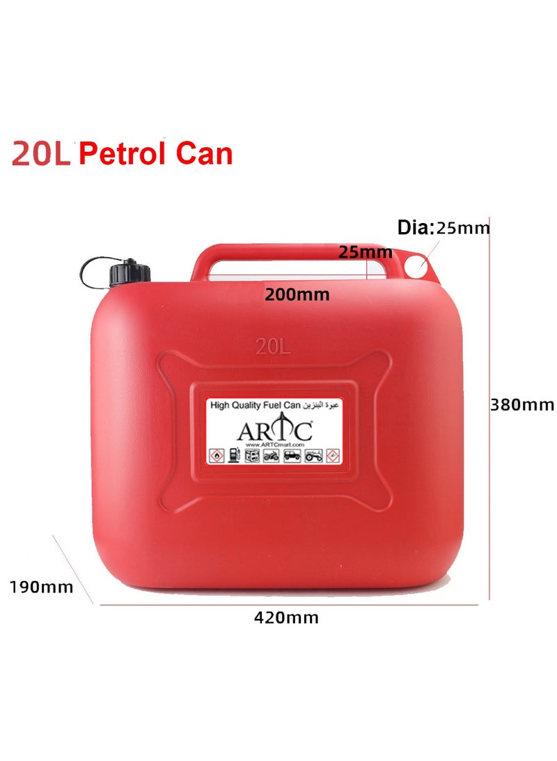 ARTC Heavy Duty Petrol, Oil, Diesel Container And Fuel Jerry Can And Storage Tank, Red, 20 Liter - Image 2