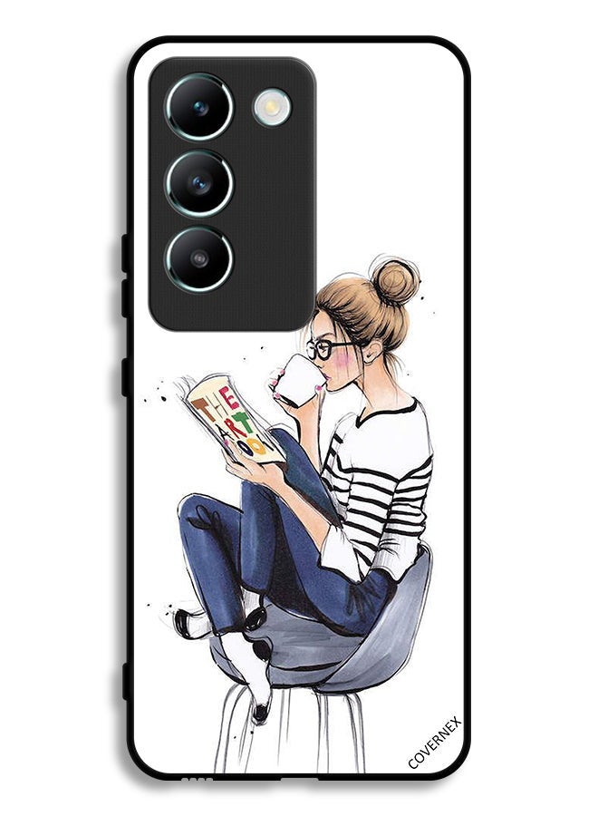 Covernex Vivo V30 Lite 4G Protective Case Cover Reading The Art Book - Image 1